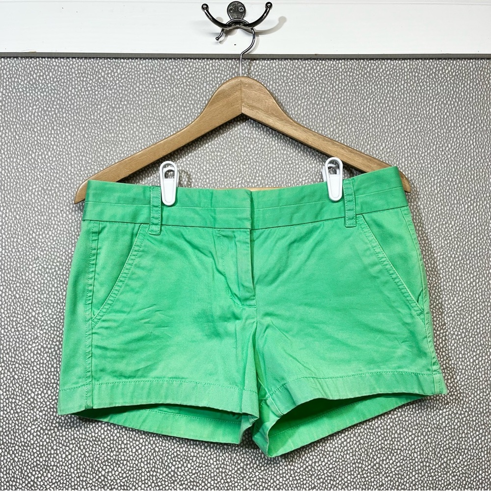 2 J. Crew Chino Kelly Green Twill Shorts